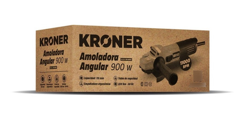 Amoladora Angular Kroner 115mm Profesional 900w Premium Color Verde Frecuencia 50