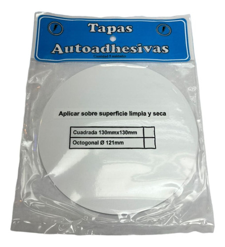 Tapa Ciega Autoadhesiva Para Caja Octogonal Grande Pack X 5