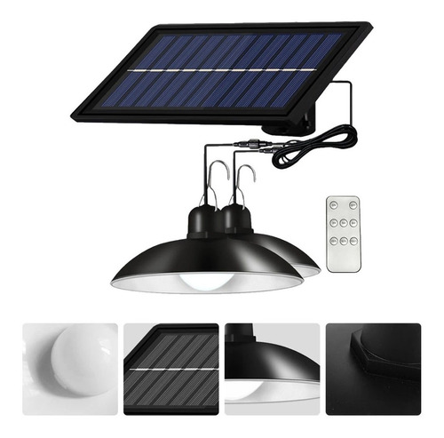 X2 Lámparas Solares Led Colgante 120w + Control Exteriores