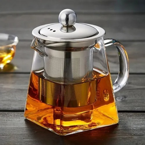 Chaleira Bule Jarra De Vidro Café Chá Mesa 550ml Vai Ao Fogo