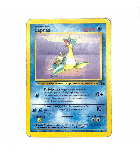 Lapras 25/62 - Carta Original Pokémon Fossil 2000