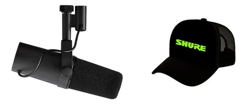 Kit de micrófono Shure SM7b para podcasts y gorra Capshure Trucker, color negro