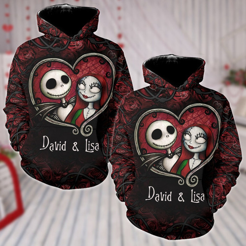 Sudadera Con Capucha Estampada De Jack Skellington & Sally