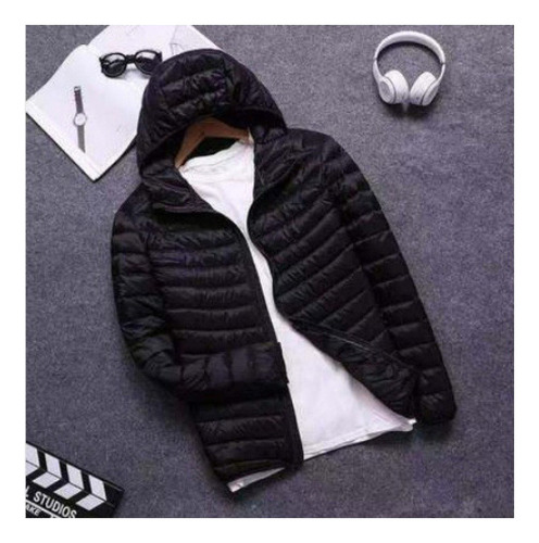 Chamarra De Invierno Ultraligera Con Capucha Para Hombre