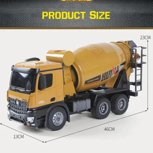 Camion Mezclador Rc Huina 1574 1:14 2.4ghz 10ch Excavador Amarillo