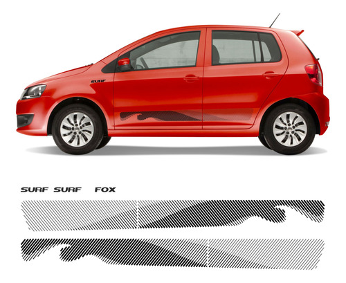 Kit Adesivo Faixa Lateral Compatível Com Volkswagen Fox Surf