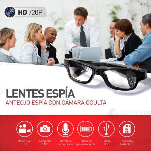 Camara Espia Oculta En Anteojo Mini Seguridad Vigilancia Hd