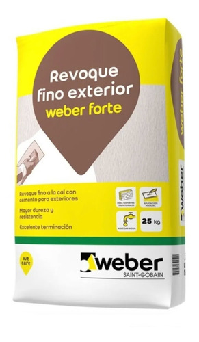 Weber Forte Revoque Exterior A La Cal - Bolsa 25kg Sibaco