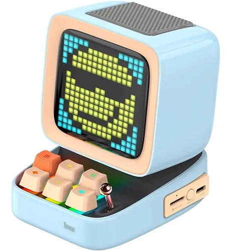 Parlante Bluetooth Divoom Retro Pixel Art (celeste)