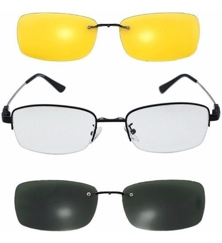 Armação Oculos Grau Titanio Clip-on Sol Unissex,frete Grátis