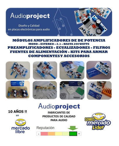 Imagen 5 de 7 de Modulo Amplificador 100 Watts Con Fuente Trafo Y Disipador