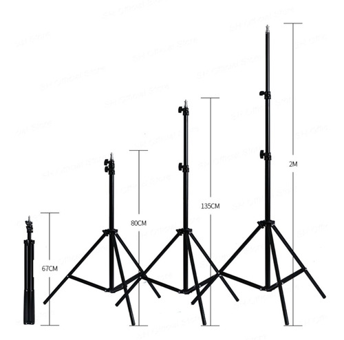 Imagen 1 de 5 de Tripode De 2 Metros Aluminio Portatil Para Camaras Aro Luz