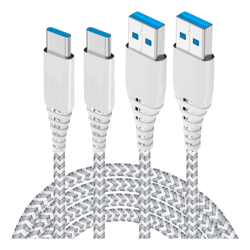 Cable De Carga Usb C Largo De 10 Pies, Paquete De 2 Cables