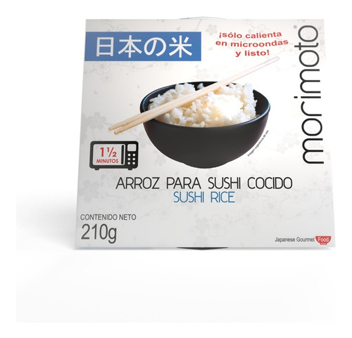 Arroz Japonés Cocido Para Hacer Sushi Morimoto 210g