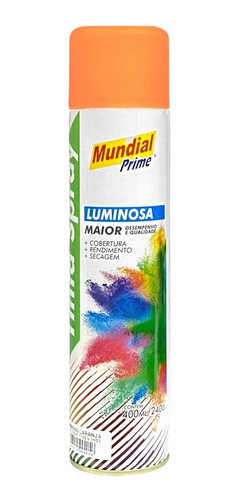 Tinta Spray Laranja Luminoso Mundial Prime 400ml