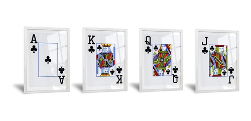 Cuadros Cartas Poker Trebol - 60x90 Cm - Calidad Premium