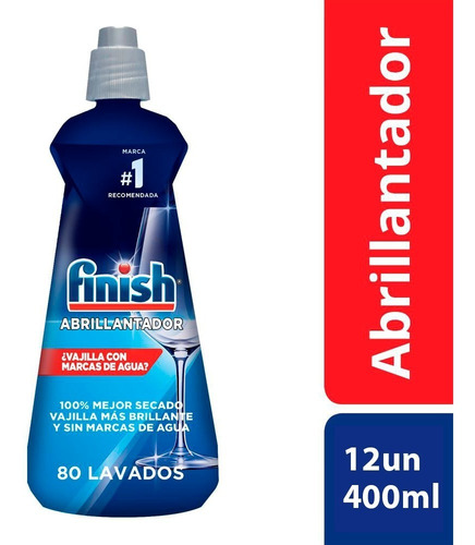 Imagen 2 de 7 de Combo Abrillantador Lavavajillas Automatico Finish 400ml X12
