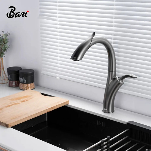 Grifería Para Fregadero Drago Gunmetal Black Marca Bari