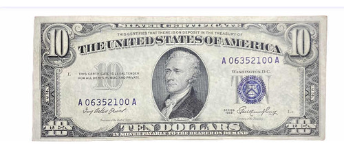 Billete 10 Dólares Estados Unidos 1953 Silver Pick 418 A