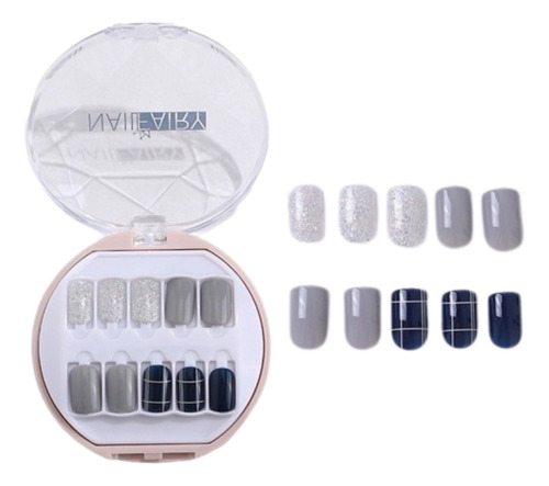 Uñas Press On,  Kit Uñas Postizas Con Diseños 30pcs (nuevo)