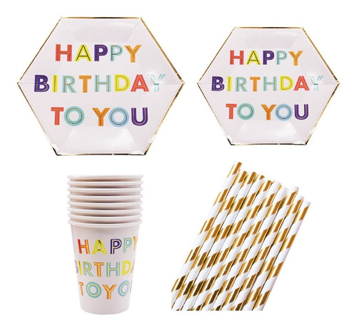  Platos Y Vasos Happy Birthday