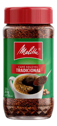 Cafe Melitta Soluble Tradicional 200g Sin Azucar Imp Brasil