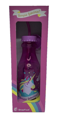 Imagem 4 de 4 de Garrafa Com Canudo 500 Ml Unicórnio - Brasfoot
