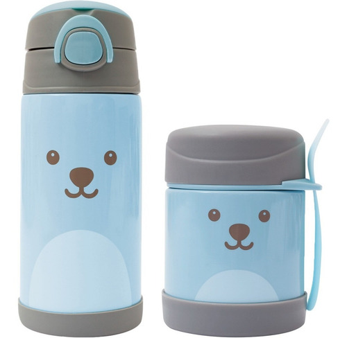 Imagem 10 de 10 de Kit Garrafa Infantil Água +pote Térmico Papinha Passeio Buba