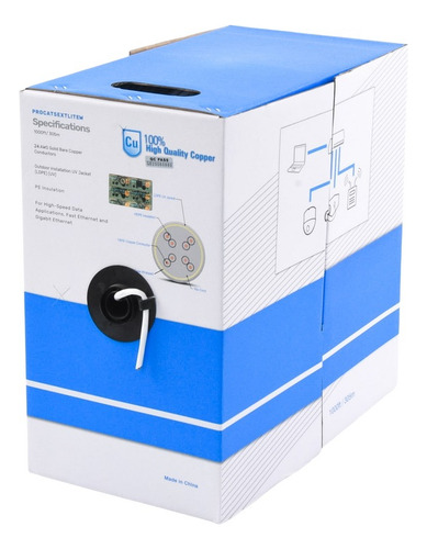 Bobina De Cable De 305 M, Cat5e, Para Intemperie, Sin Blinda