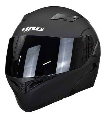 Casco Abatible Hro 3400 Dv Negro Mate Con Luz Stop