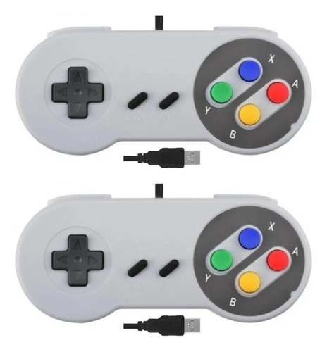 2 Controles Gamepad Conexão Usb Para Computador E Notebook Cor Branco