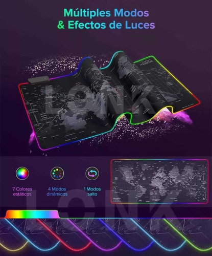 Alfombrilla De Ratón Gamer Rgb Luz Led Lonk Alfombrilla80x30 (Usado)