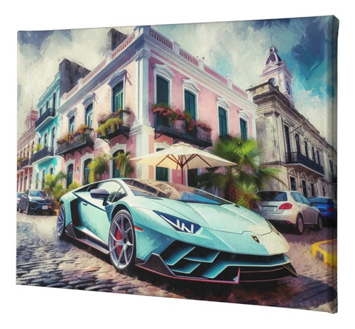 Canvas Cuadro Lamborghini En Ciudad Vieja 75x120