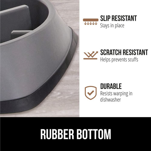 Cuenco Para Perros Slow Feeder Gorilla Grip, 4 Tazas, Gris,
