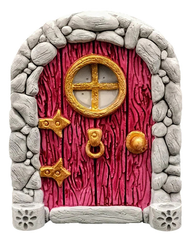 Dollhouse Fairy Door, Puerta De Madera En Miniatura Con Form