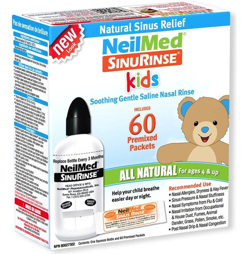 Kit Lavado Nasal Neilmed Sinus Rinse Niños Kids 60 Sobres