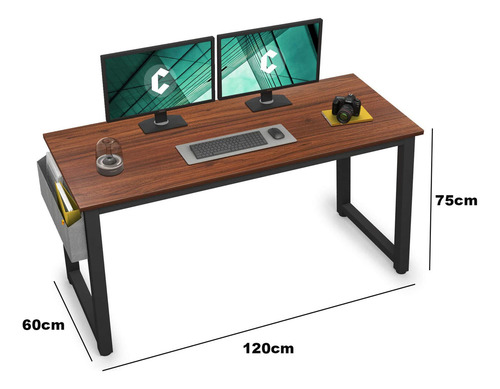 Escritorio De Madera Profunda Refuerzo De Piernas Gruesas Heaimo