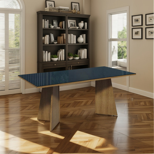 Mesa De Comedor Rectangular 5388 Color Marrón/negro 1
