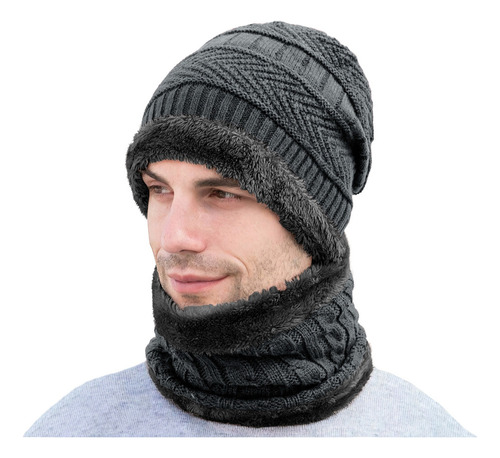 Set Gorro Bufanda Conjunto Para Frio Invierno Unisex Tejido