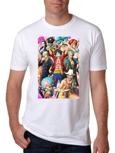 Camiseta One Piece, Blanca, Suave, Sublimado, Unisex M3