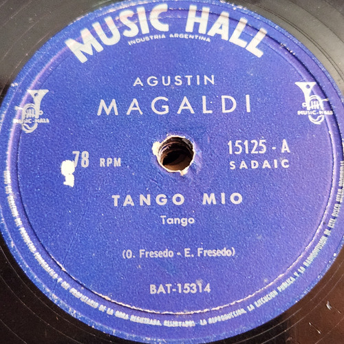 Pasta Agustin Magaldi 15125 Music Hall C569