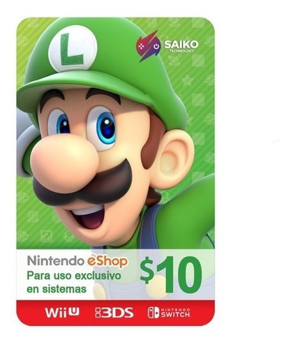 Gift Card Nintendo Tarjeta 10 Código Switch Recargas E-shop