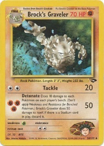 Brock's Graveler 34/132 Poco Comun Pokemon Tcg