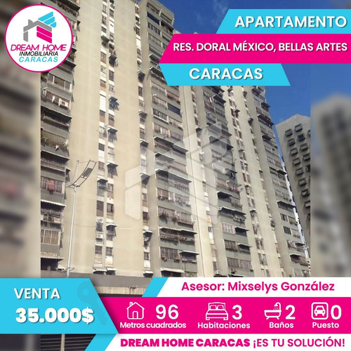 Apartamento Semi Amoblado En Venta Residencia Doral Mexico, Bellas Artes, Caracas
