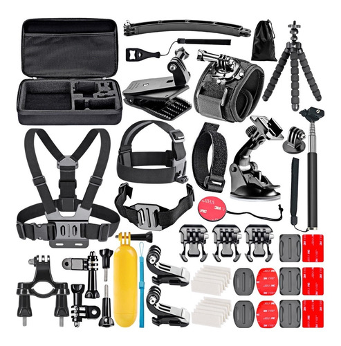 Kit De 50 Accesorios Gopro Hero 3,4,5,6,7  Sjcam,xiaomi,eken