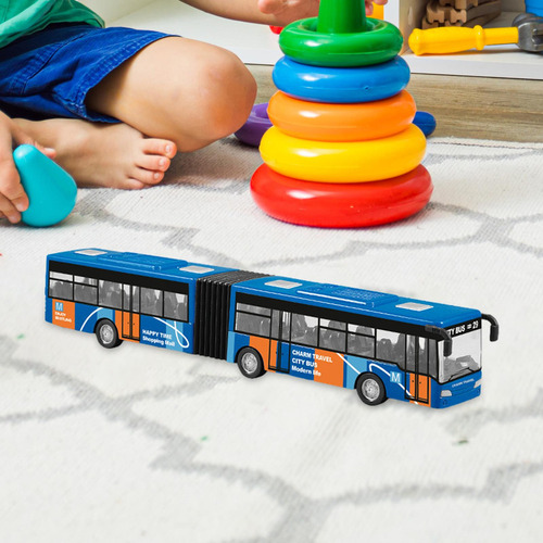 Fs Brinquedo De Ônibus Articulado De Duas Seções, Azul