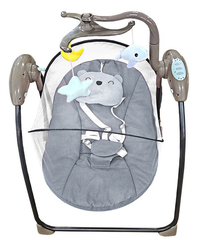 Silla Mecedora Para Bebe Bluetooth Gris