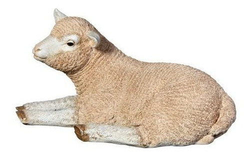Diseño Toscano Merino Ewe Lifesize Lamb Estatua De Descanso