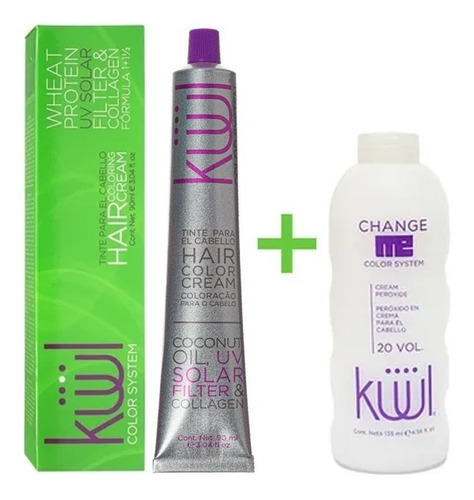 Kit Tinte Kuul  Tinte tono 1a negro azulado para cabello