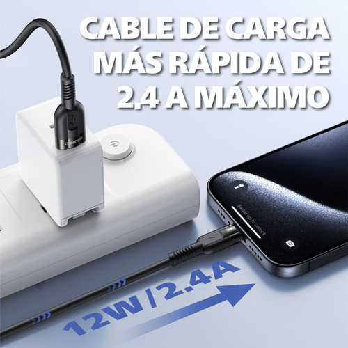 Cable De Carga Usb Kb64 Para iPhone Y Tipo C 2.1a Y 10w